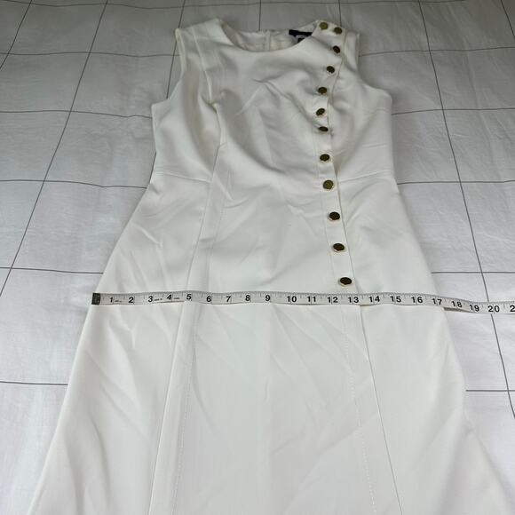 Banana Republic Dress Womens 6 White Cream Sleeveless Sheath Button Down Classic - Picture 9 of 10